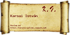 Karsai István névjegykártya