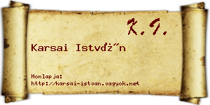 Karsai István névjegykártya